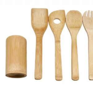 set de 5 utensilios de bambú