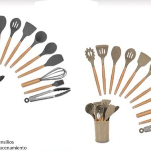 set de 12 utensilios de silicona